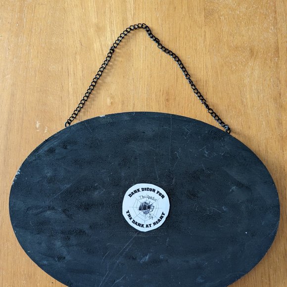 Deaths Head Moth Printed Wood Oval Wall Plaque Gothic Home Decor  Wall Art - Picture 6 of 6